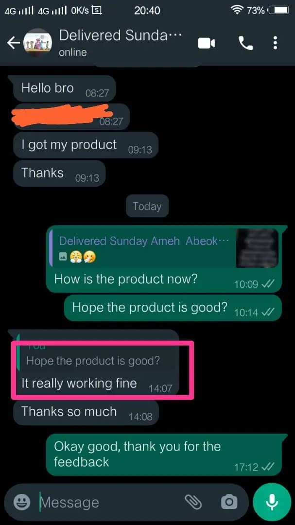 WhatsApp Testimonial